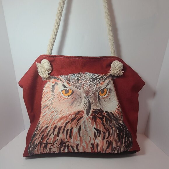 Owl Canvas Book Tote – Angie Bryan Creations – Functional Art with Style - Picture 8 of 13